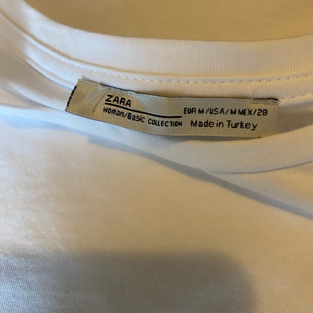 ZARA Basic Collection Ruffle Sleeve Top Size M - Picture 4 of 4